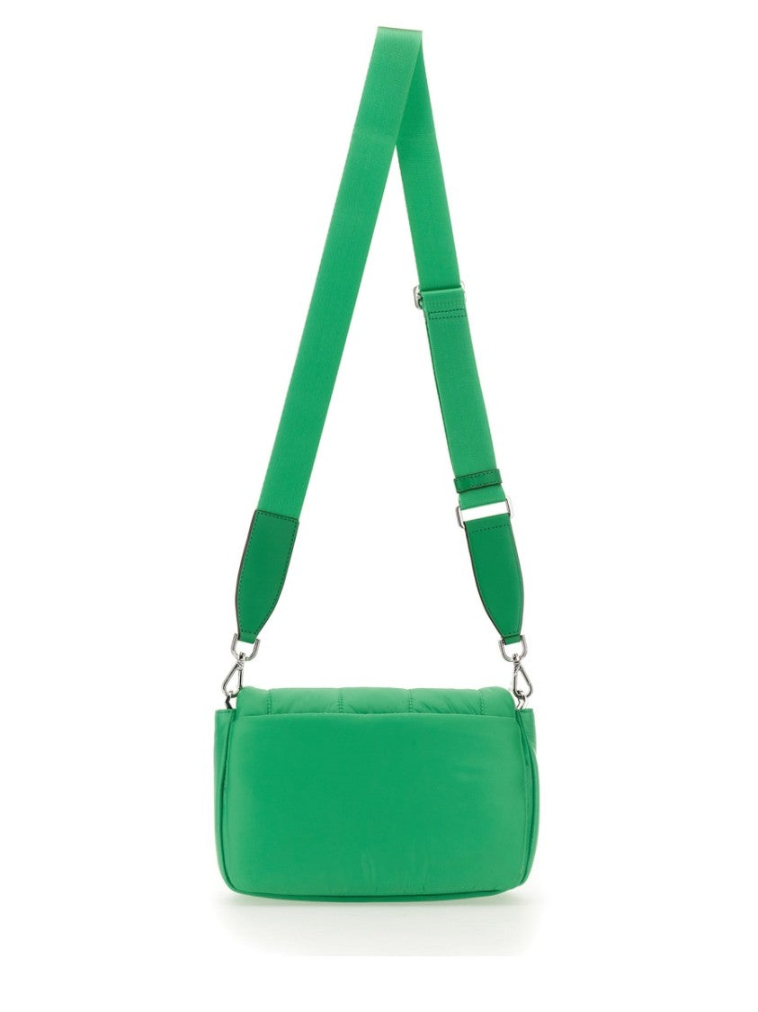 Michael Michael Kors Quilted Green Lilah Bag With Adjustable Shoulder Strap