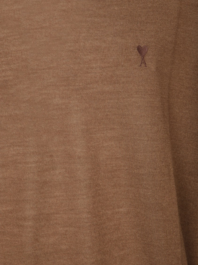 Ami Fine Knit Sweater With Crew Neck