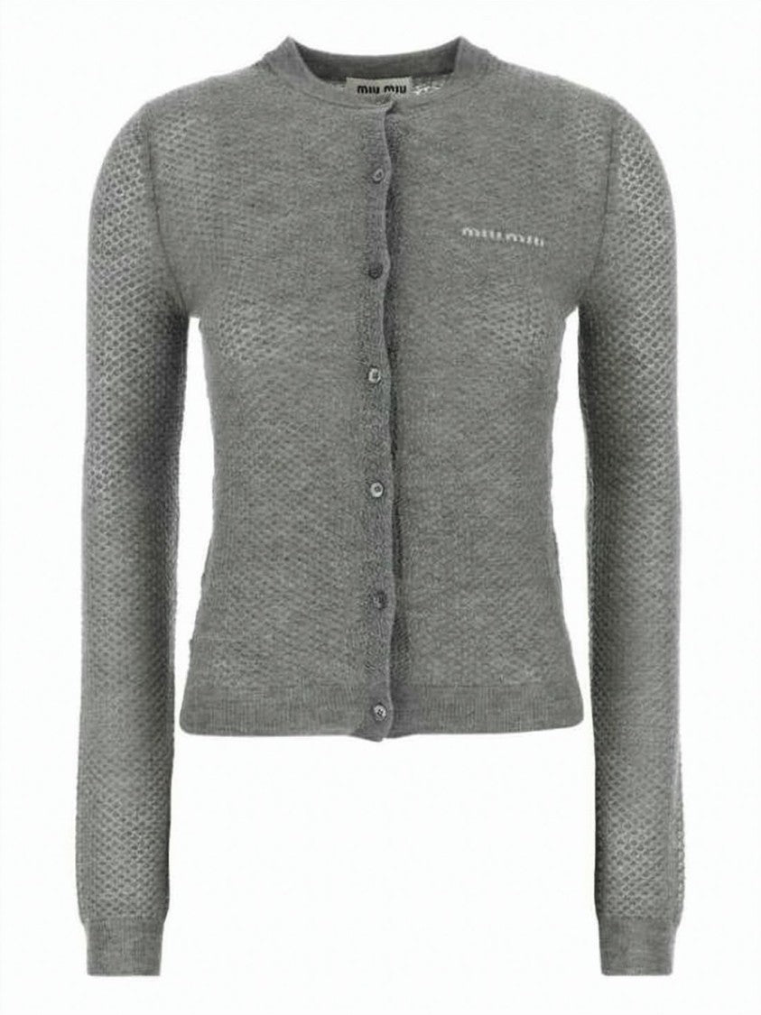 Miu Miu Textured Cashmere Cardigan