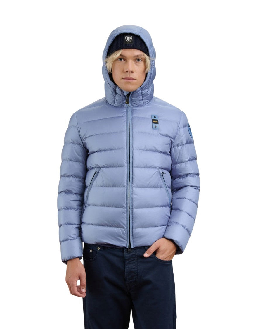 Blauer Light Blue Acton Quilted Hooded Polyamide Down Jacket