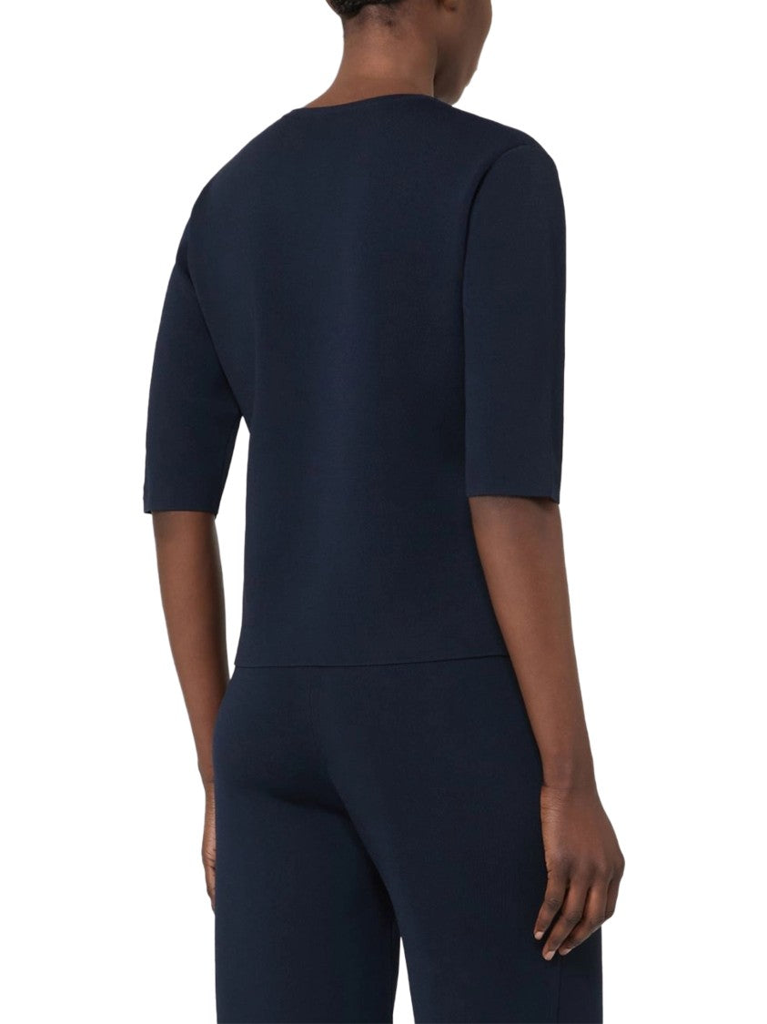 Max Mara Short-Sleeved Knit Top With Cropped Fit
