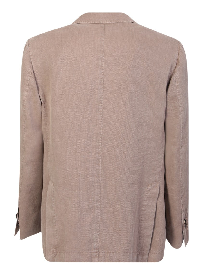 Dell'oglio Tailored Beige Double-Breasted Blazer