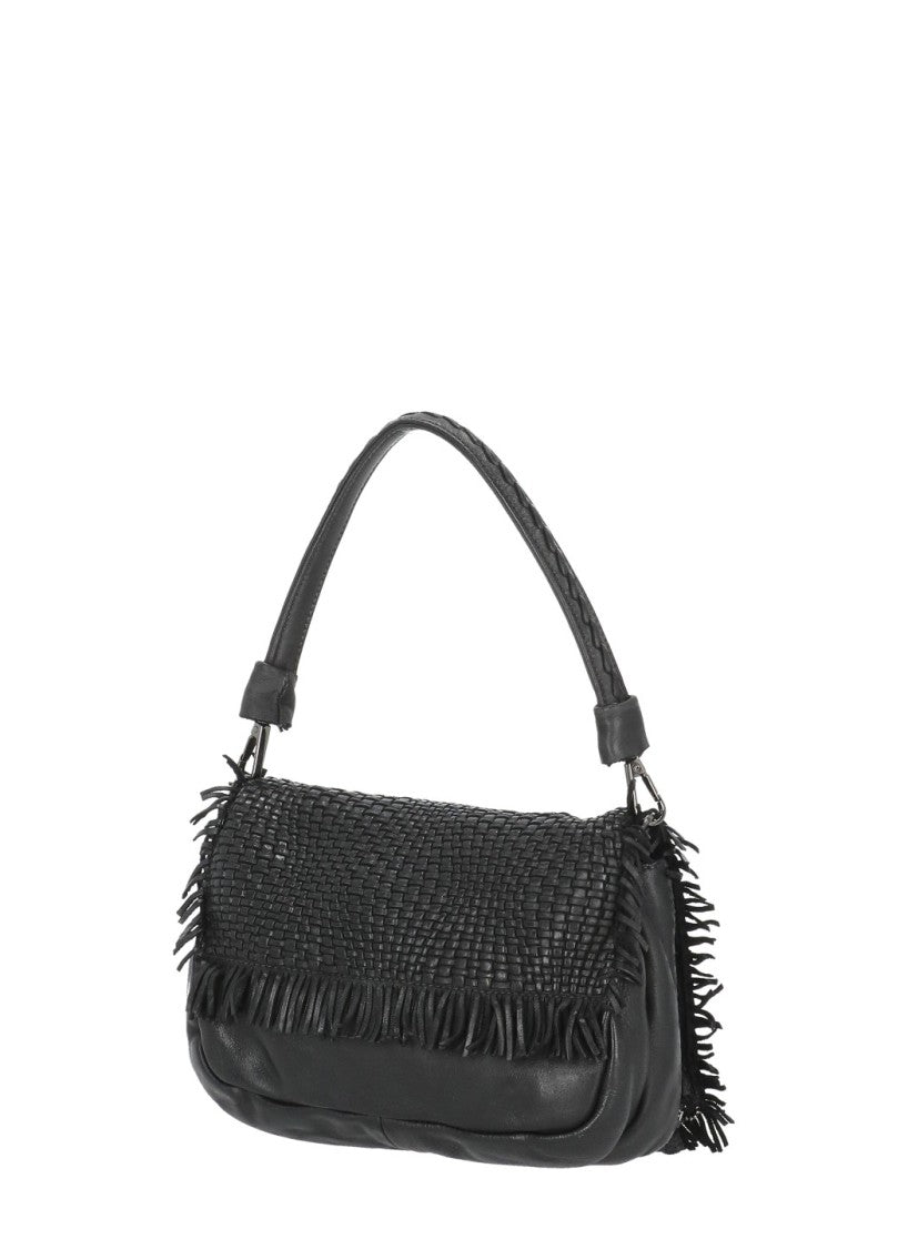 Reptile's House Braided Pattern Shoulder Bag With Fringed Edges
