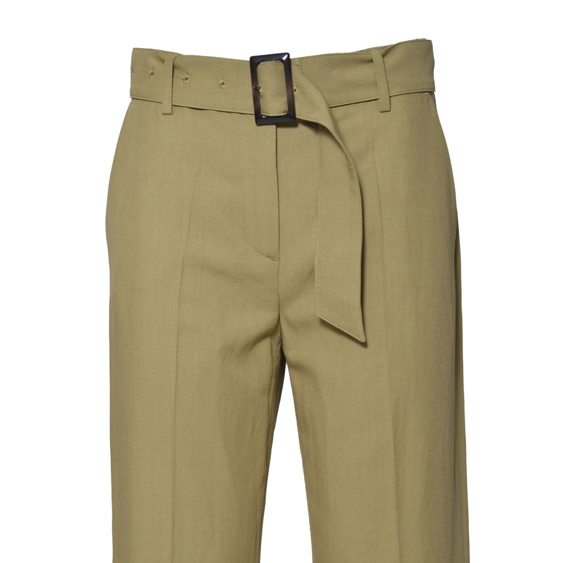 Room 52 Bianca Mustard Viscose And Linen Trousers