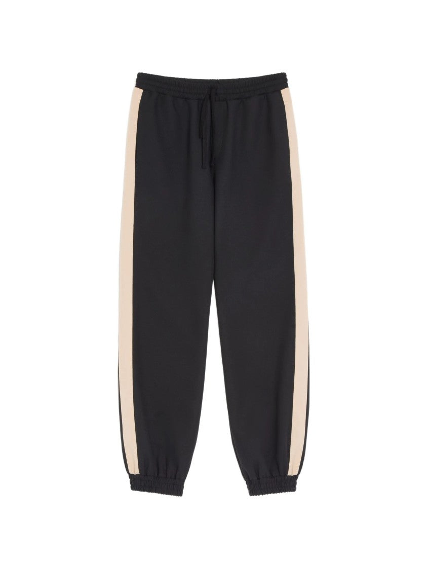 Valentino Black Jersey Bottom Vgold Track Pants