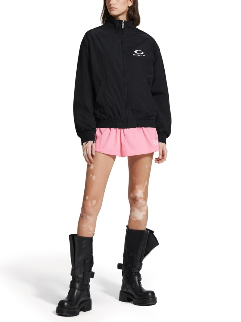 Balenciaga Logo High-Collar Cotton-Blend Track Jacket