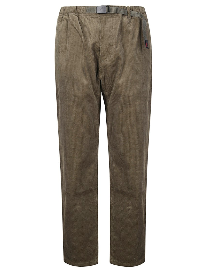 Gramicci Brown Corduroy Pants With Relaxed Fit And Minimalist Design