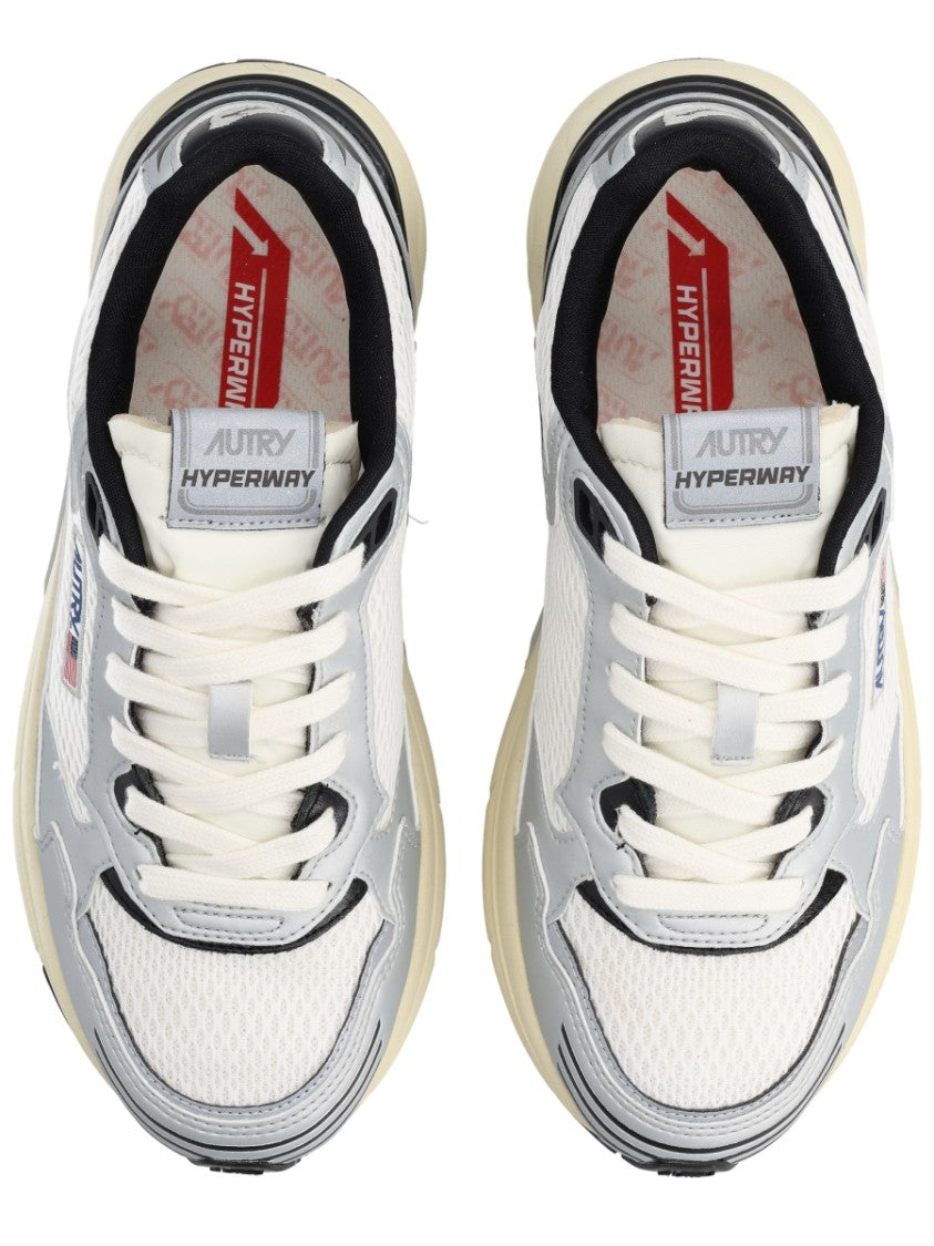 Autry White Hyperway Mesh Layered Sneakers