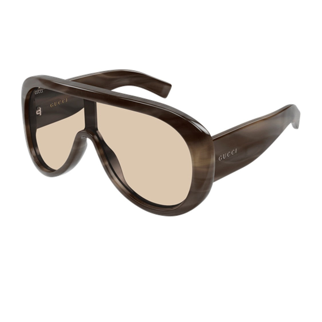 Kering Eyewear S.P.A. Havana Brown Gg2164s Acetate Large Shield Sunglasses