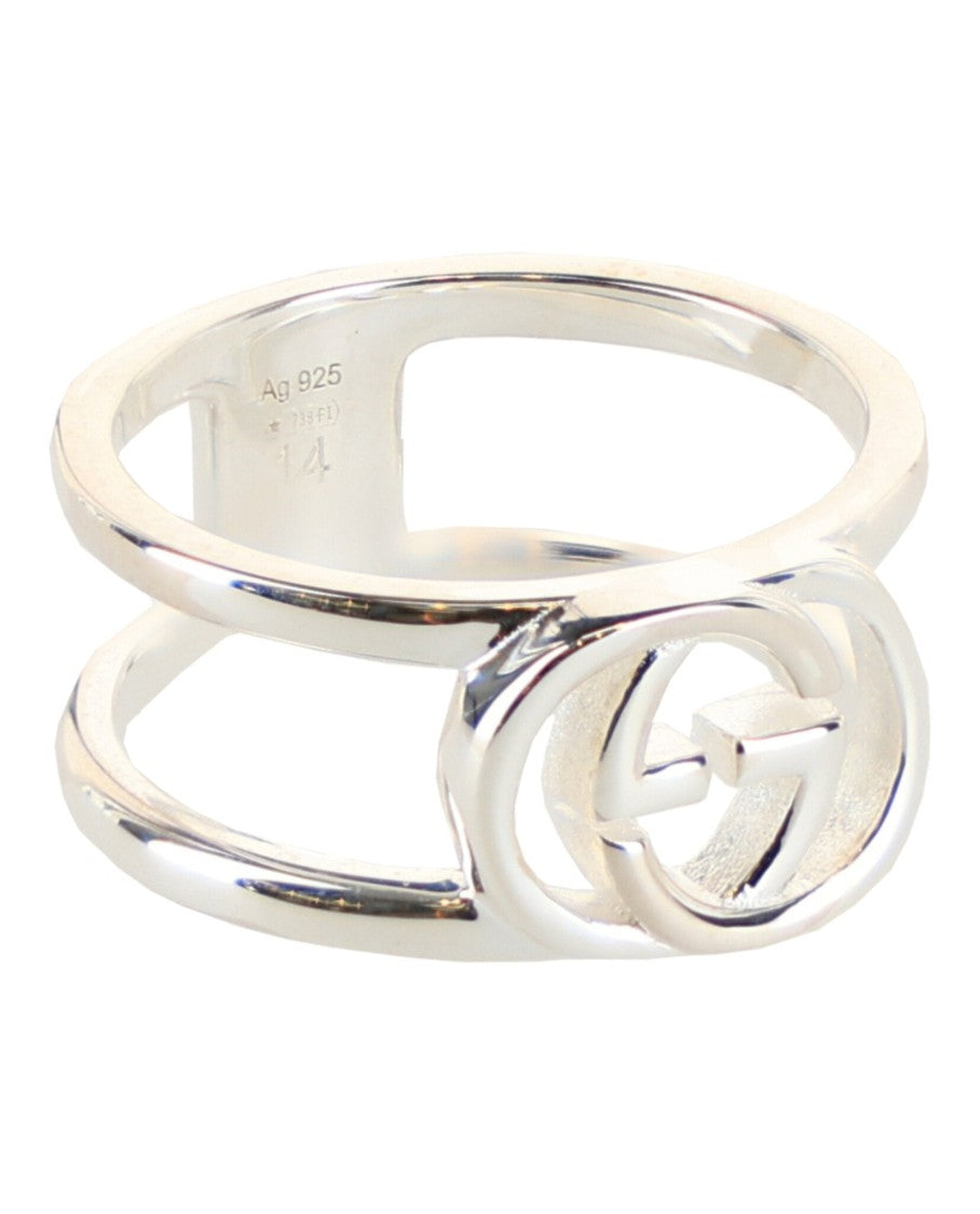 Gucci Interlocking G Cutout Silver Ring