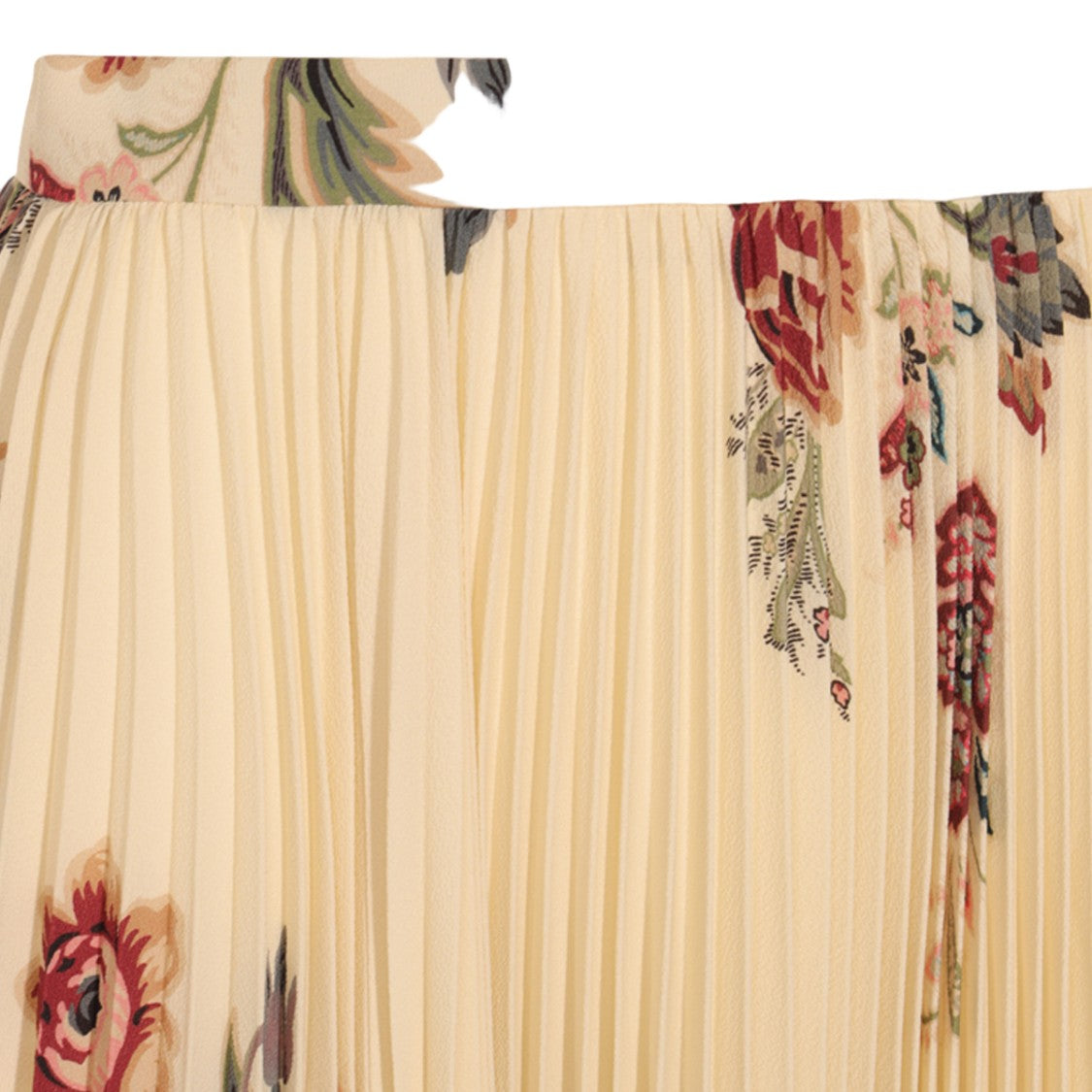 Etro Pleated Midi Skirt With Floral Print