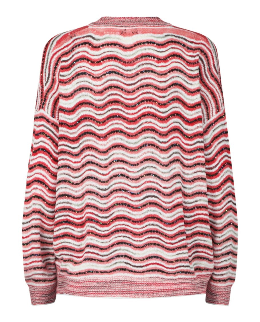 M Missoni Sequin Striped Oversized Sweater
