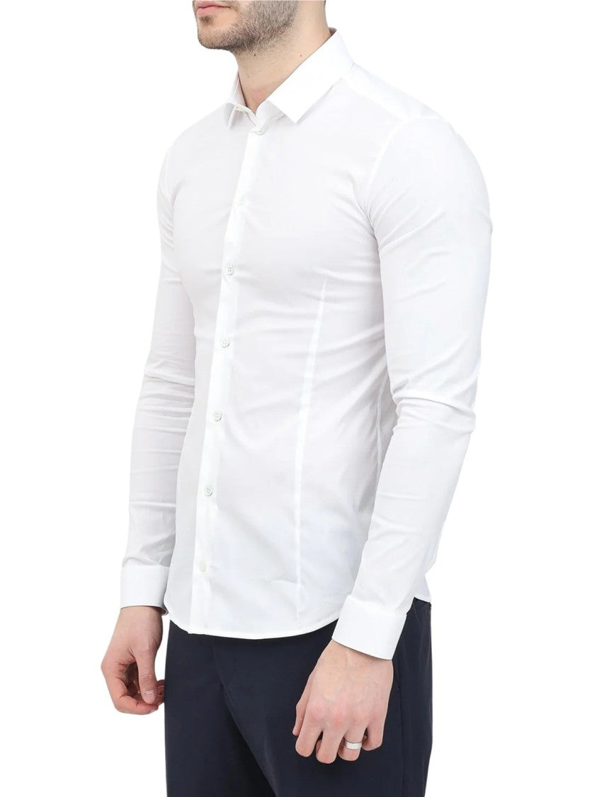 Patrizia Pepe White Slim-Fit Stretch Cotton Casual Shirt