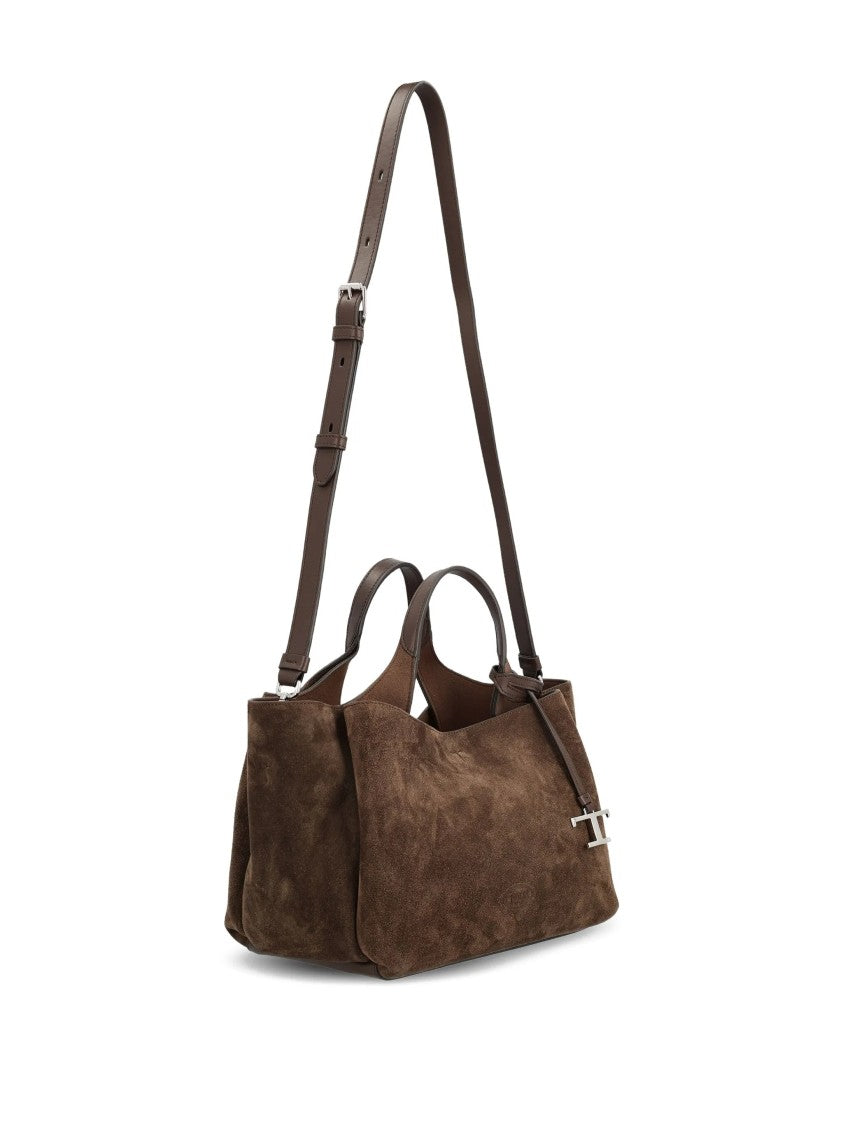 Tod's Brown Suede T-Charm Mini Handbag