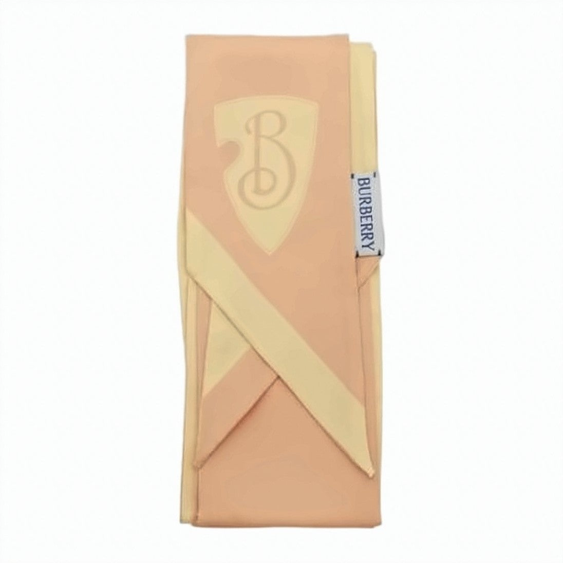 Burberry Peach Silk Scarf With Cream Accents