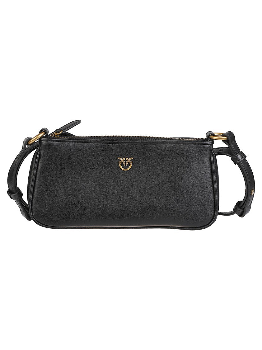 Pinko Half Moon Baguette Mini Leather Shoulder Bag