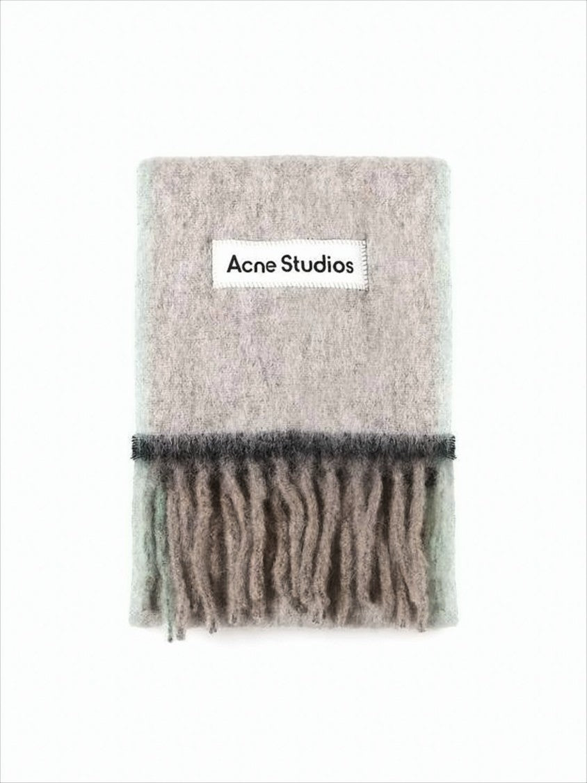 Acne Studios Textured Rectangular Scarf With Fringed Ends