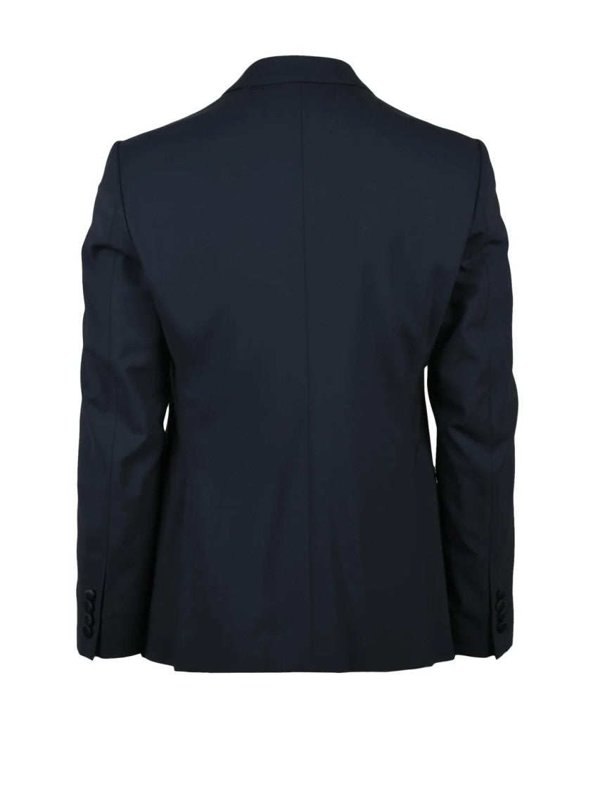Emporio Armani Tailored Wool Stretch Tuxedo Suit With Satin Lapels