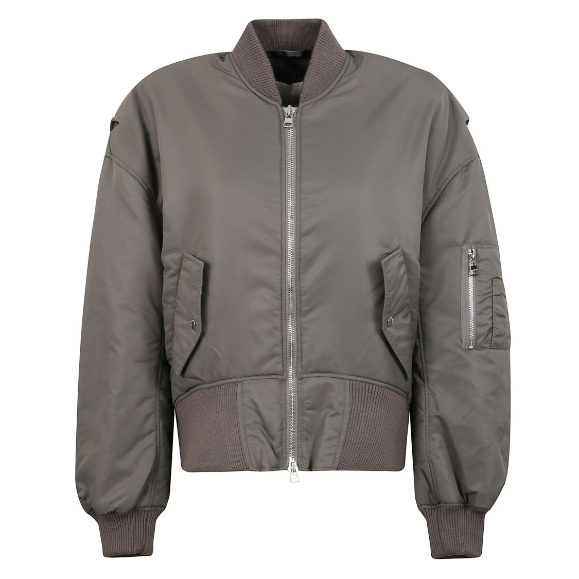 J. W. Anderson Solid Bomber Jacket With Leather Logo Patch