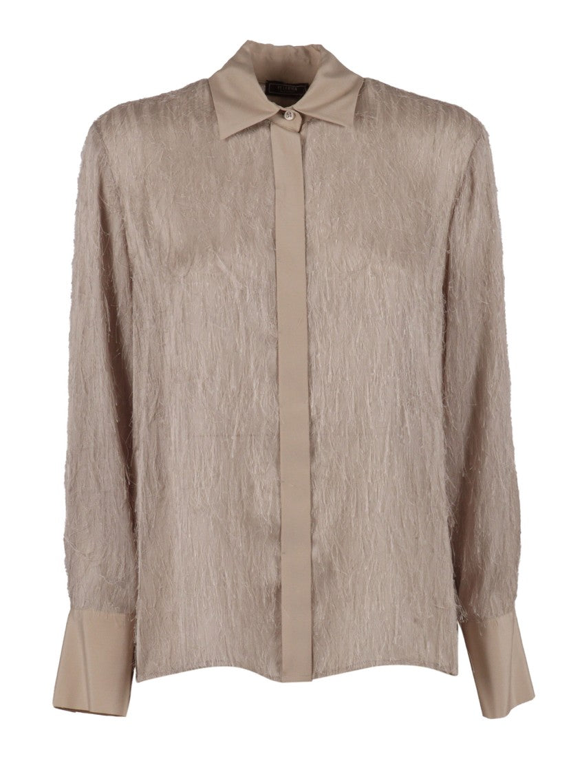 Peserico Textured Blouse With Contrasting Collar