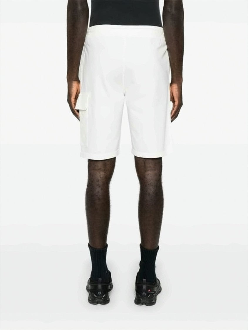 C.P. Company Minimalist White Shorts With Flap Pocket