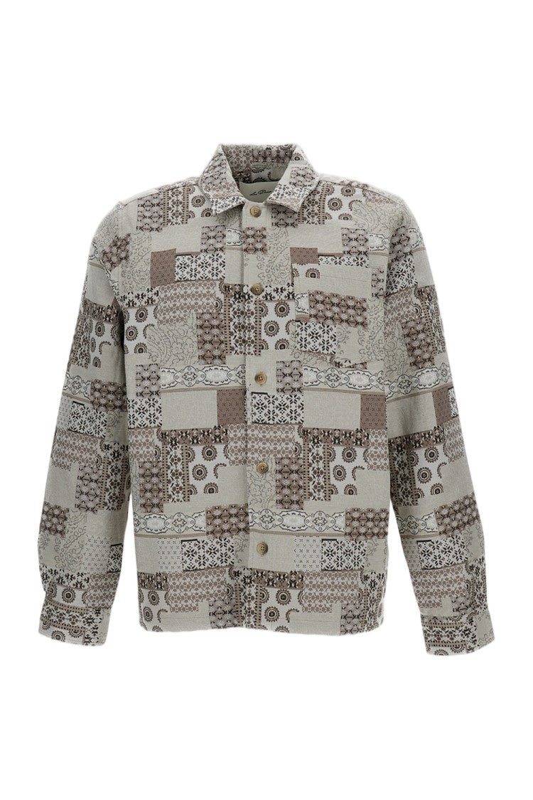 Les Deux Intricate Jacquard Cotton-Blend Overshirt With Boxy Cut