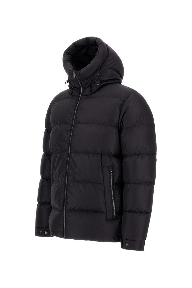 Herno Black Polyester Hooded Puffer Jacket
