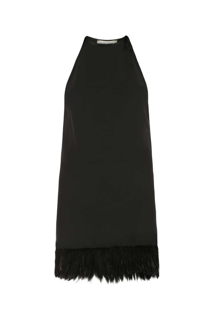 Saint Laurent Black Crepe Mini Dress