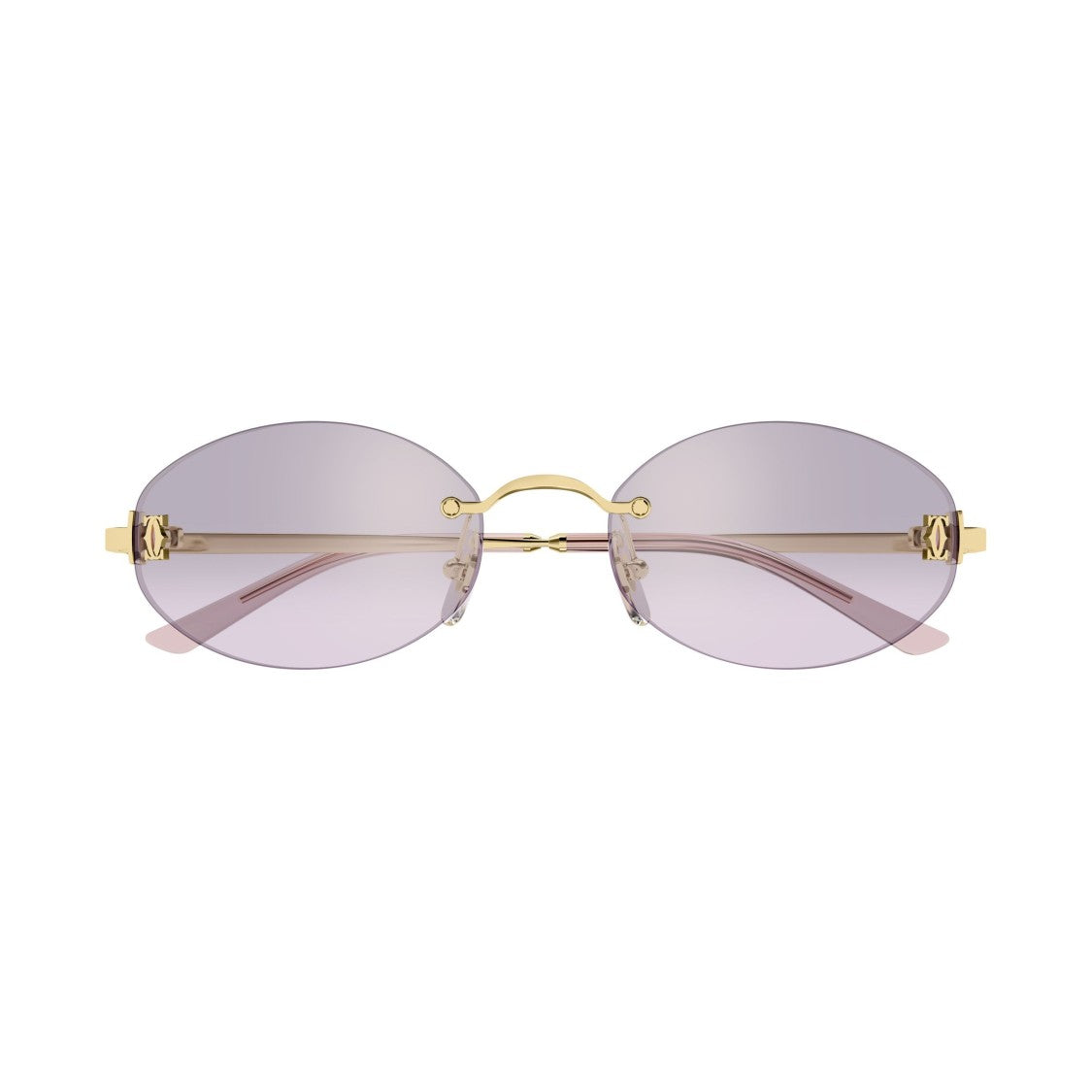 Cartier Oval Rimless Sunglasses With Gold-Toned Metal Accents