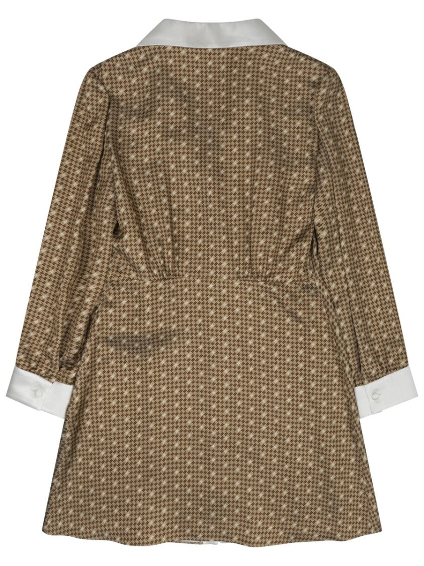 Celine Geometric Pattern Silk Mini Dress