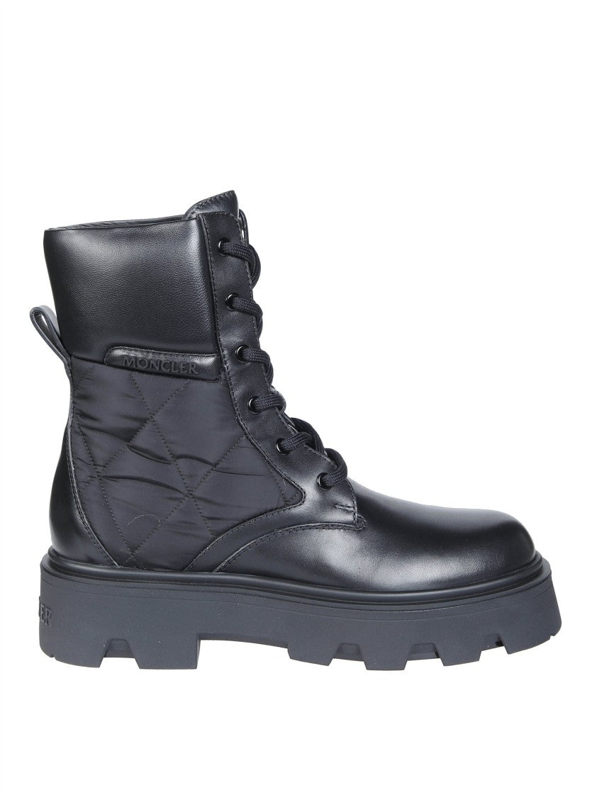 Moncler Aurea Chunky Quilted Lace-Up Ankle Boots