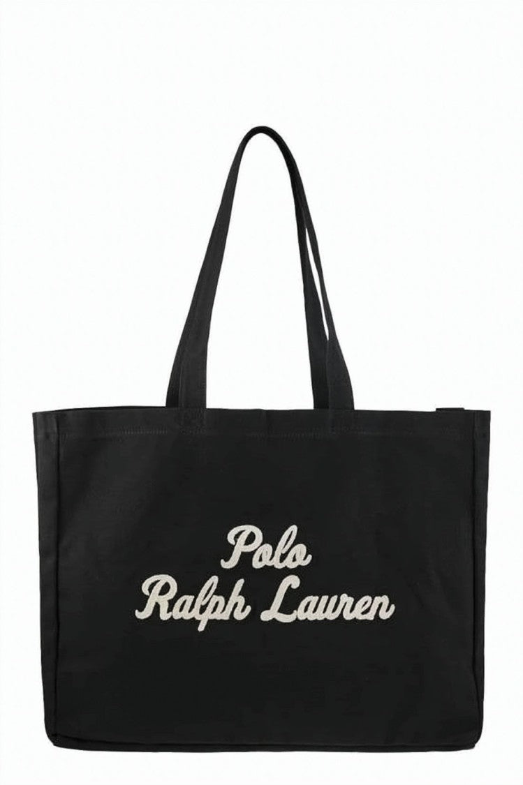 Polo Ralph Lauren Beige Embroidered Logo Cotton Tote Bag
