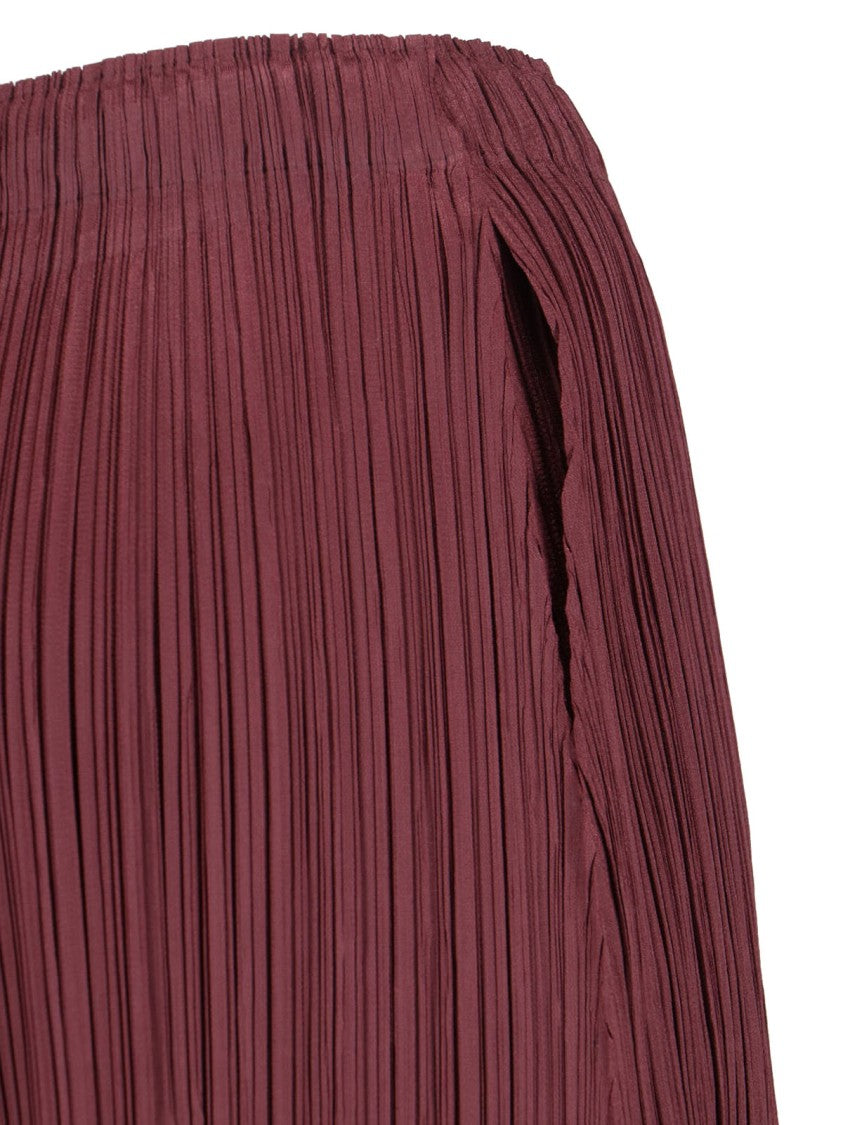 Pleats Please Red Pleated Trousers