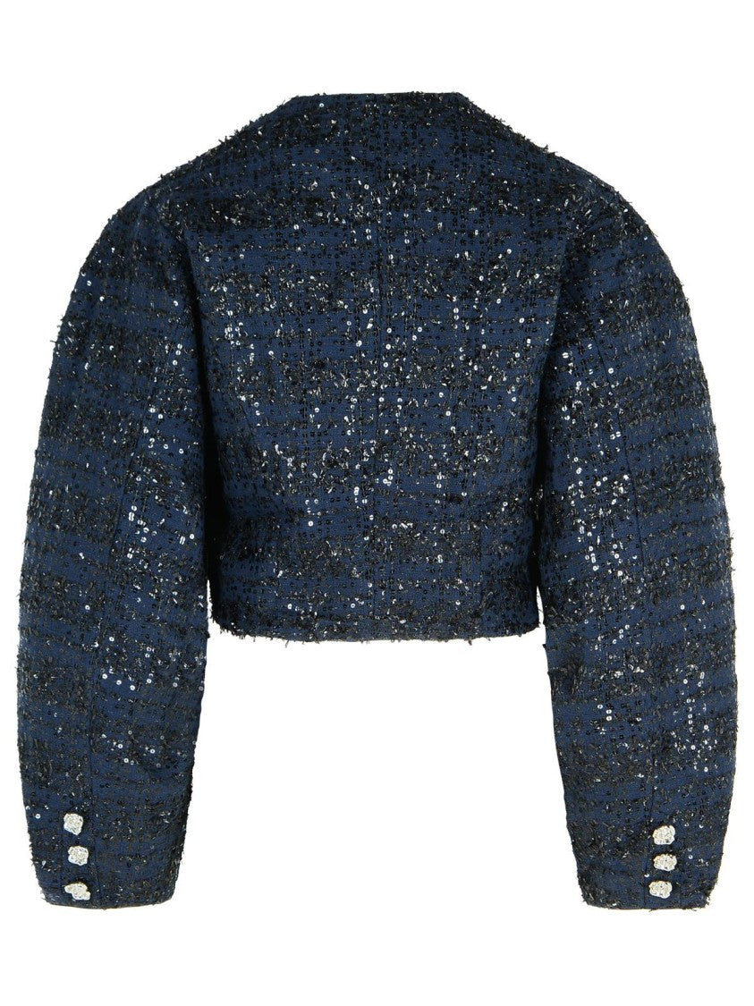 Rotate Dark Blue Polyester Short Jacket