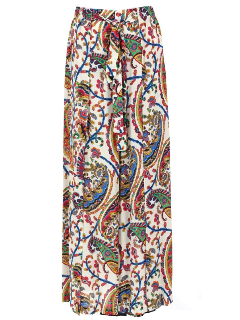Etro Multicolor Flowing Paisley Print Palazzo Pants