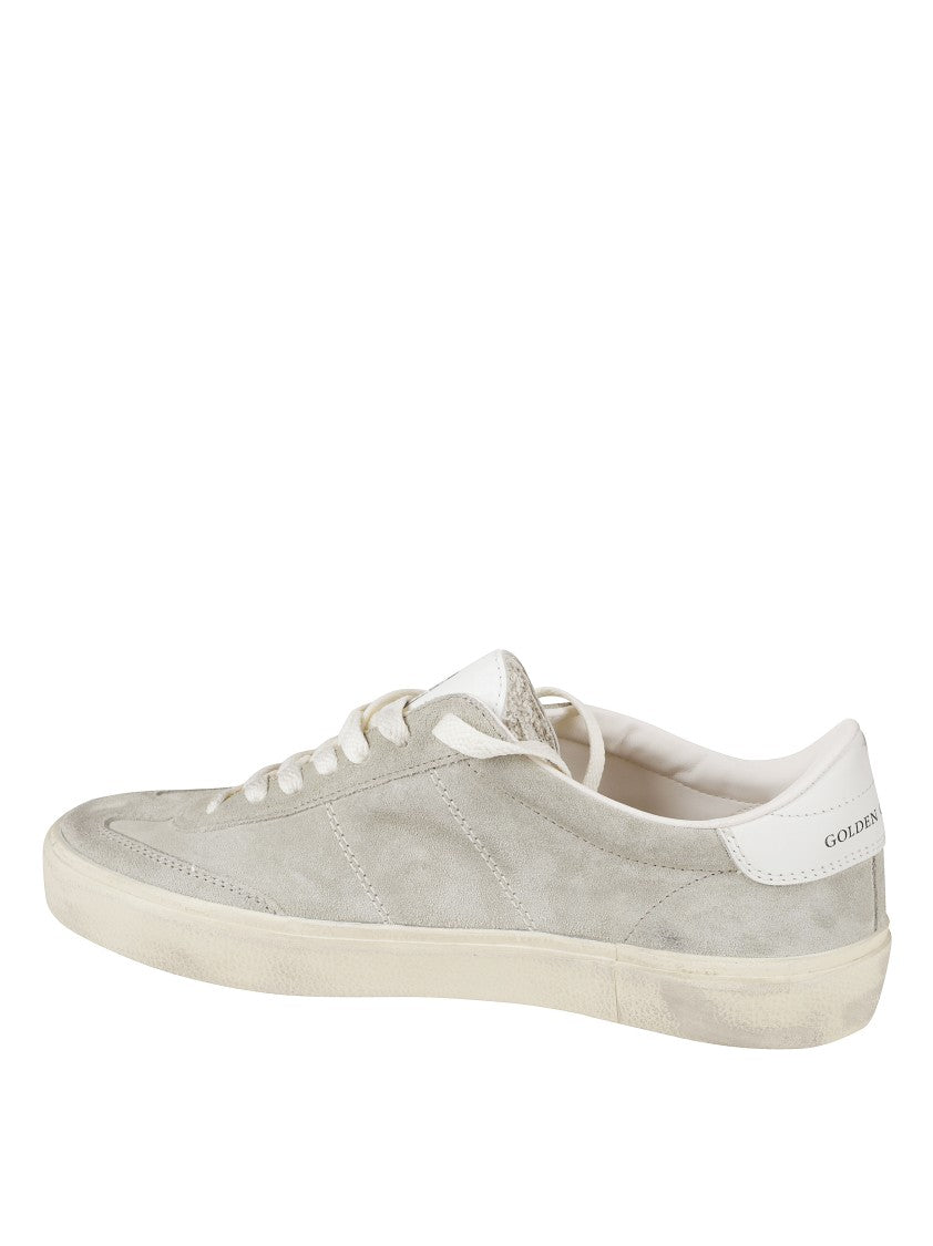 Golden Goose Low-Top Beige Suede Sneakers With Contrasting Rubber Sole