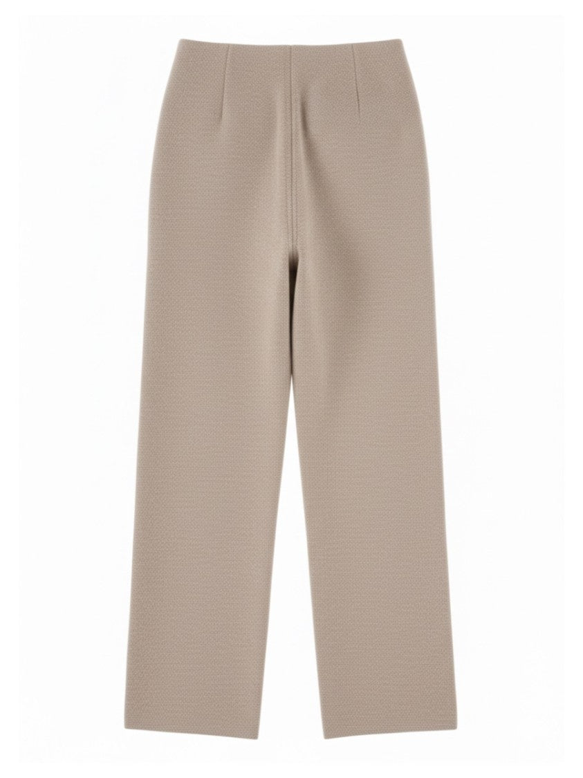 Max Mara Wide-Leg Fleece Pants With High Waist And Clean Front Closure
