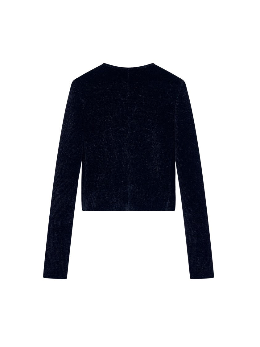 Giorgio Armani Black Cropped Zip Textured Blazer
