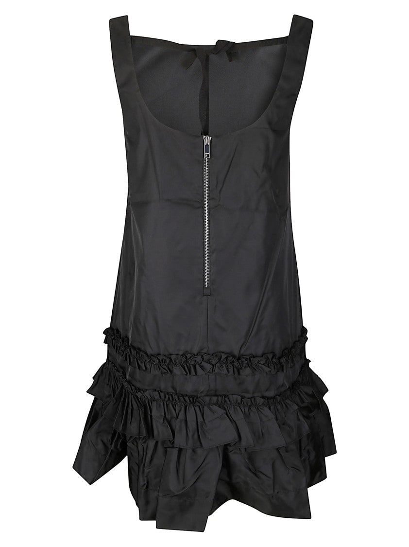 Ganni Ruffled Mini Dress With U-Neckline
