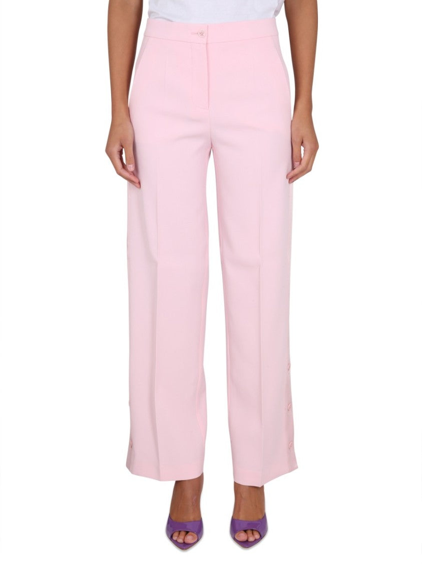 Boutique Moschino Wide-Leg Pants With Button Closure And Belt Loops