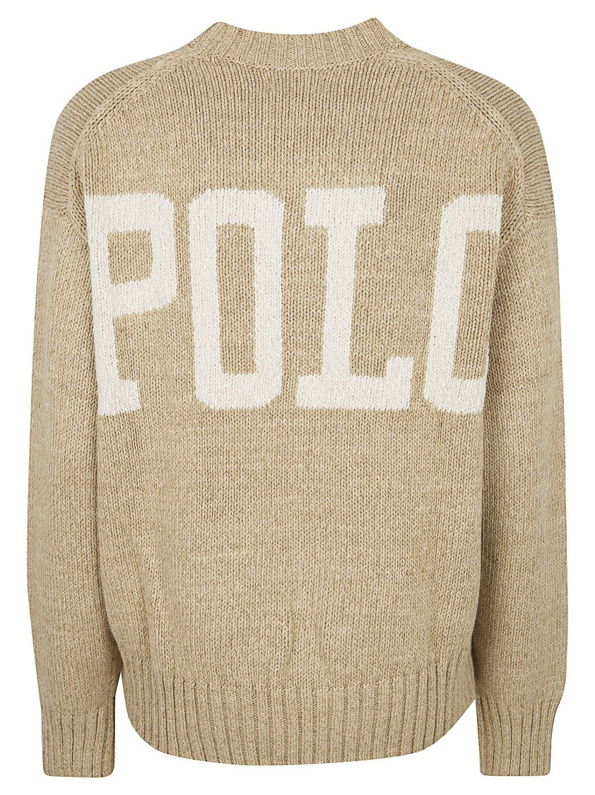 Polo Ralph Lauren Crew Neck Knitted Sweater With Bold Back Lettering