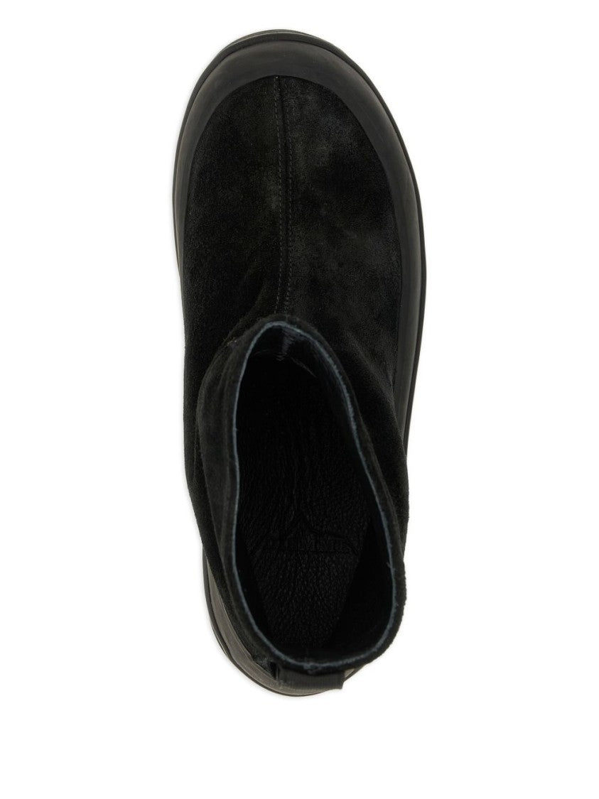 Stone Island Suede Ankle Boots With Compass Logo