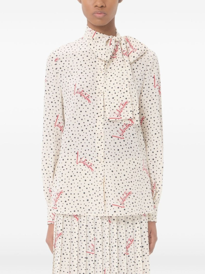 Valentino Garavani Multicolor Bubble Pattern Silk Crepe Shirt