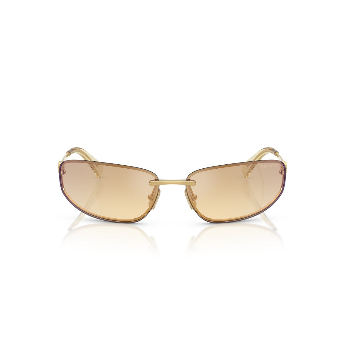 Miu Miu Rectangular Lens Sunglasses With Gold Frame