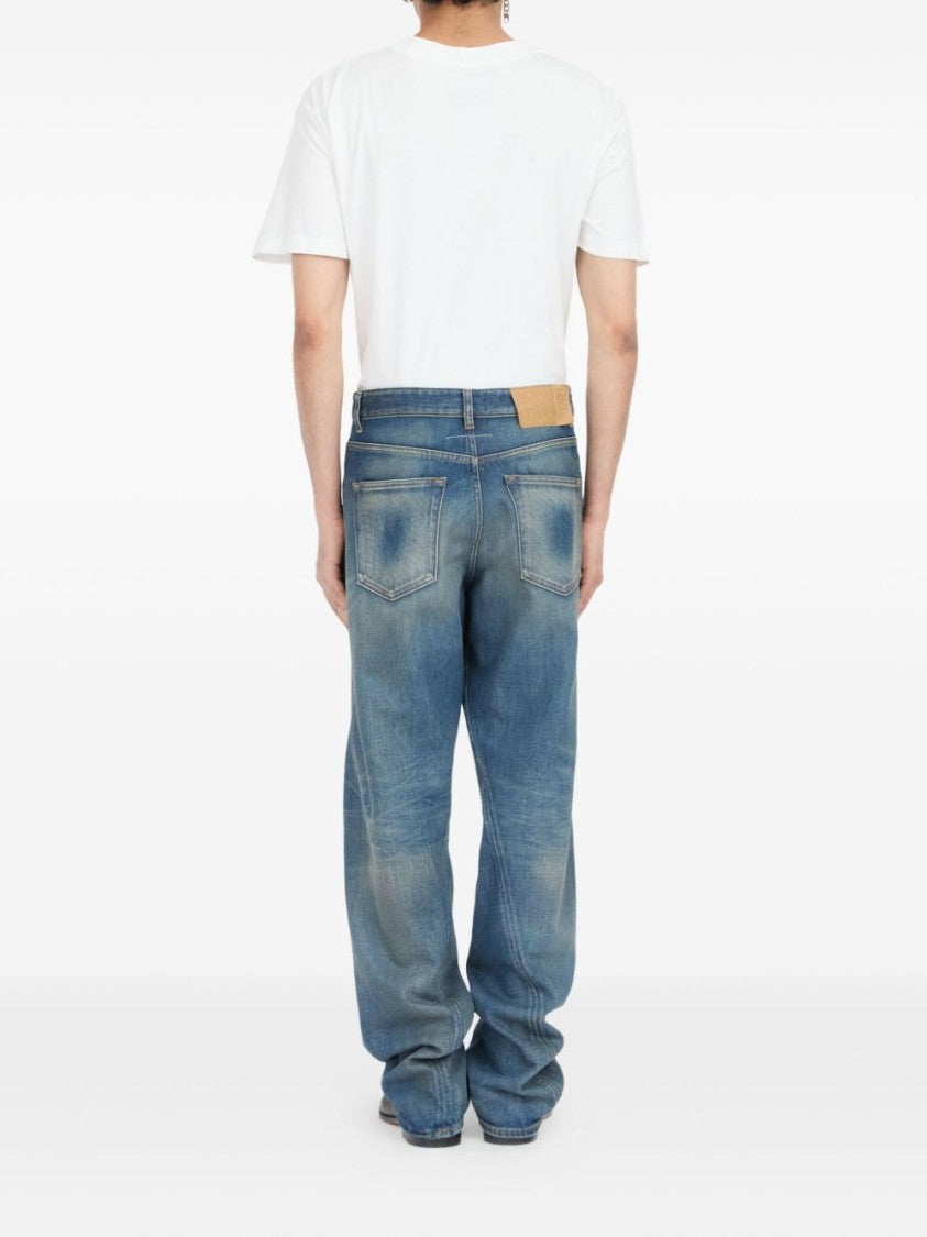 Mm6 By Maison Margiela Faded Blue Jeans With Relaxed Fit