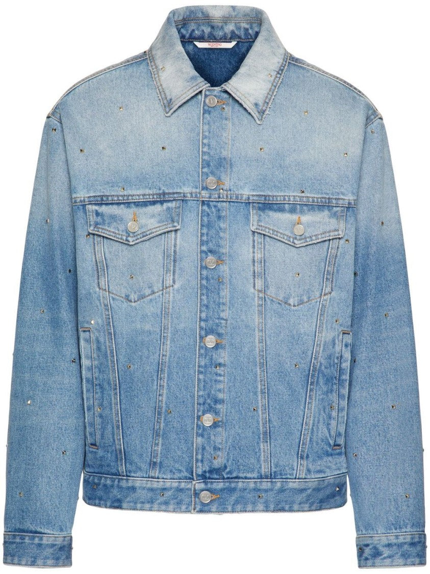 Valentino Garavani Rockstud Spike Studs Denim Jacket