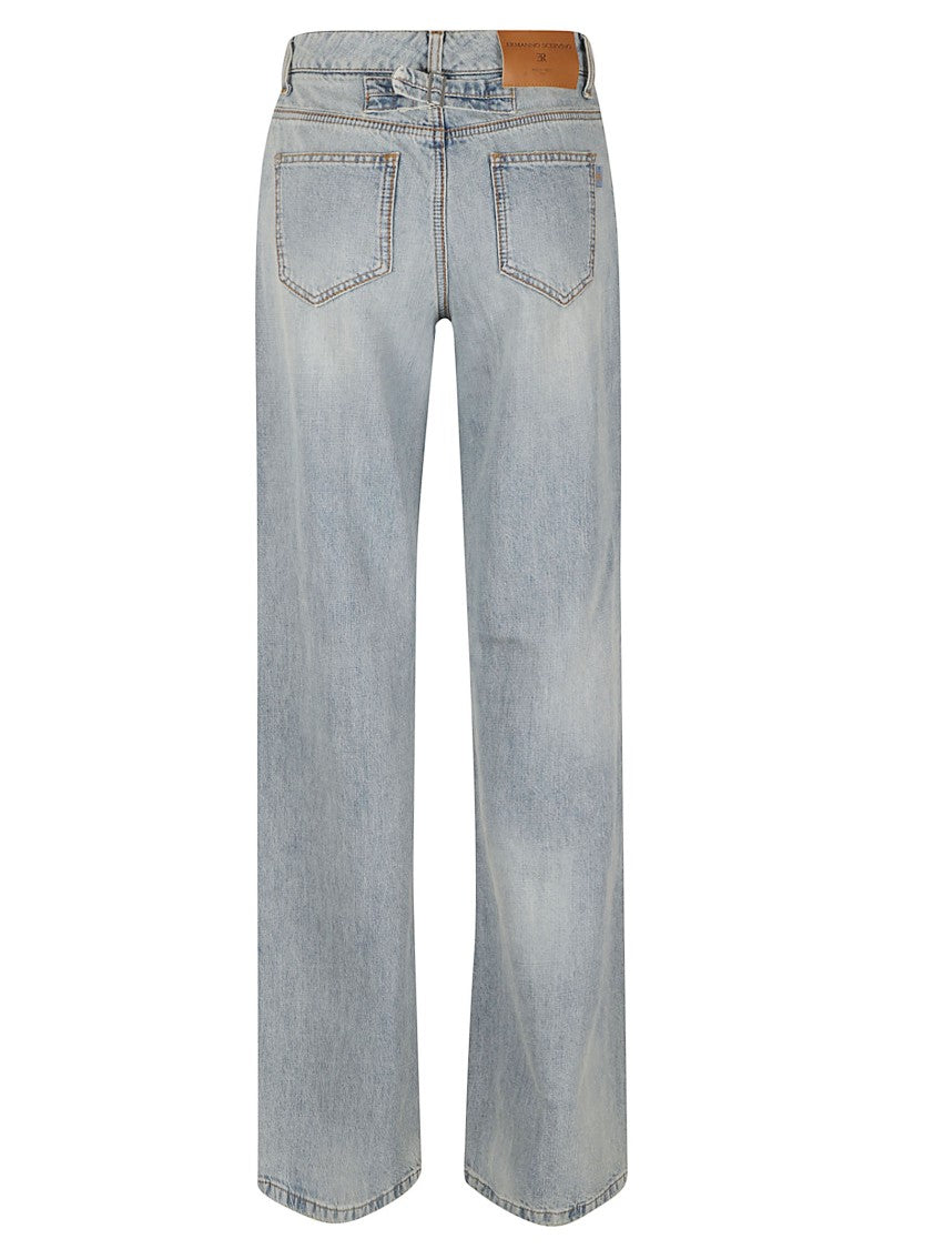 Ermanno Scervino Straight-Leg Denim Jeans With Light Blue Wash