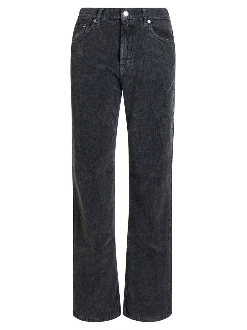 Haikure Korea Velvet Pier Corduroy Straight-Leg Pants