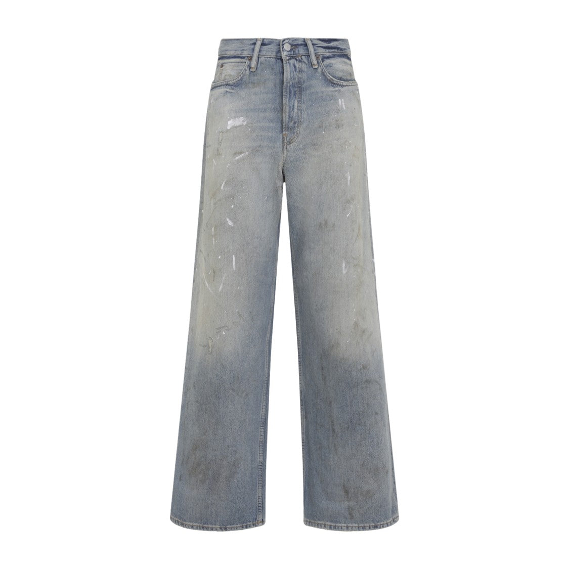 Acne Studios Wide-Leg Jeans With Faded Light Blue Wash