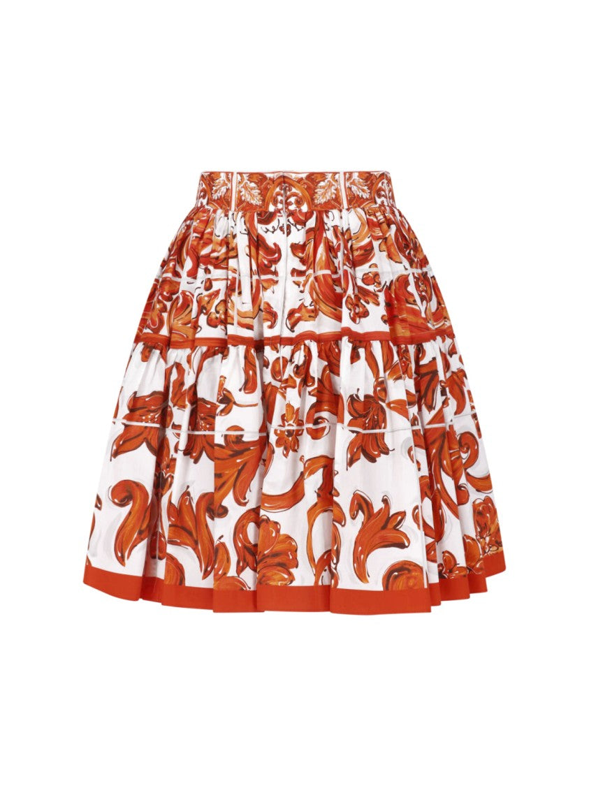 Dolce & Gabbana Multicolor Majolica Printed Mini Skirt